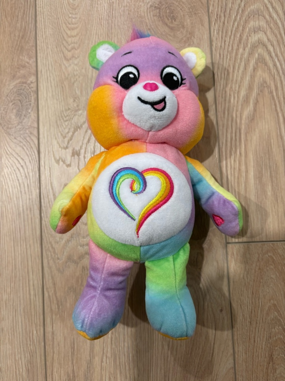 Rainbow Heart Plush Bear - Multicolor Soft Stuffed Toy care bears